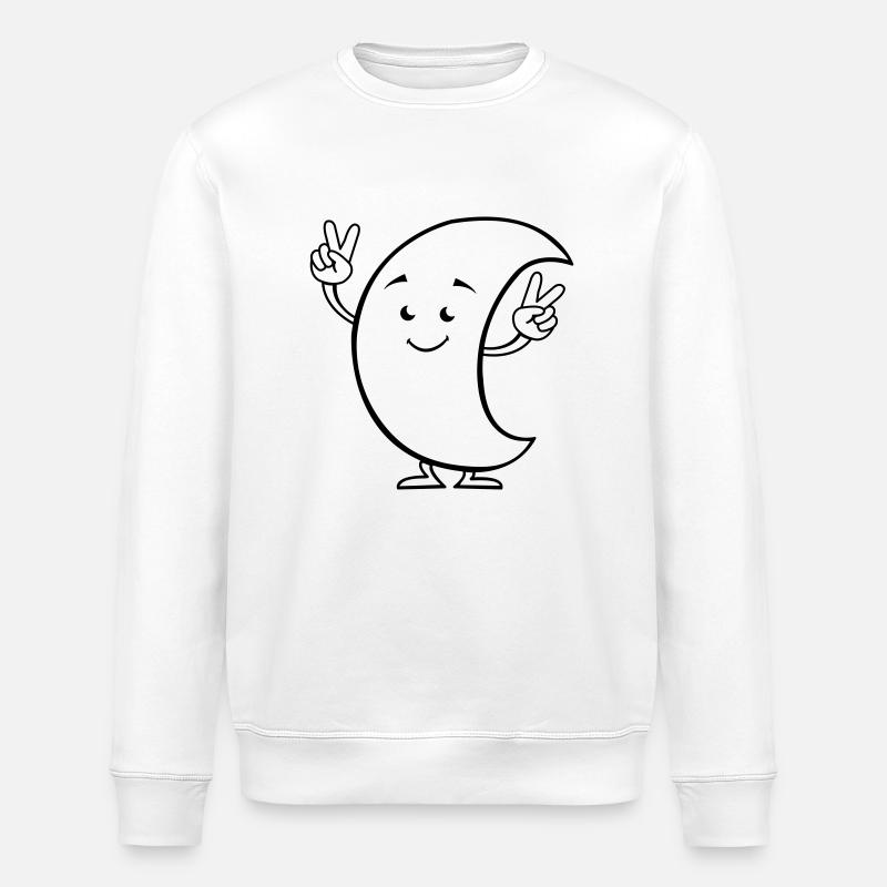 Moon Comic 01 - Stanley/Stella ROLLER Unisex Organic Sweatshirt - white