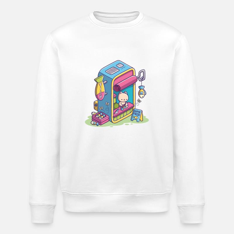 Chat dans la poissonnerie - Sweat bio ROLLER Stanley/Stella Unisexe - blanc