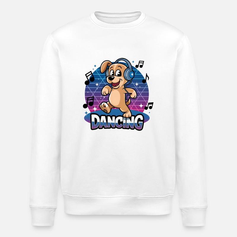 Tanzender Hund - Stanley/Stella Unisex Bio-Sweatshirt ROLLER - Weiß