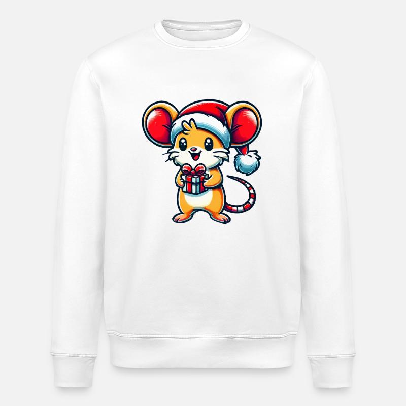 Maus Christmas - Stanley/Stella Unisex Bio-Sweatshirt ROLLER - Weiß
