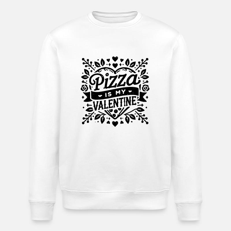 La pizza, c’est ma Saint-Valentin - Sweat bio ROLLER Stanley/Stella Unisexe - blanc