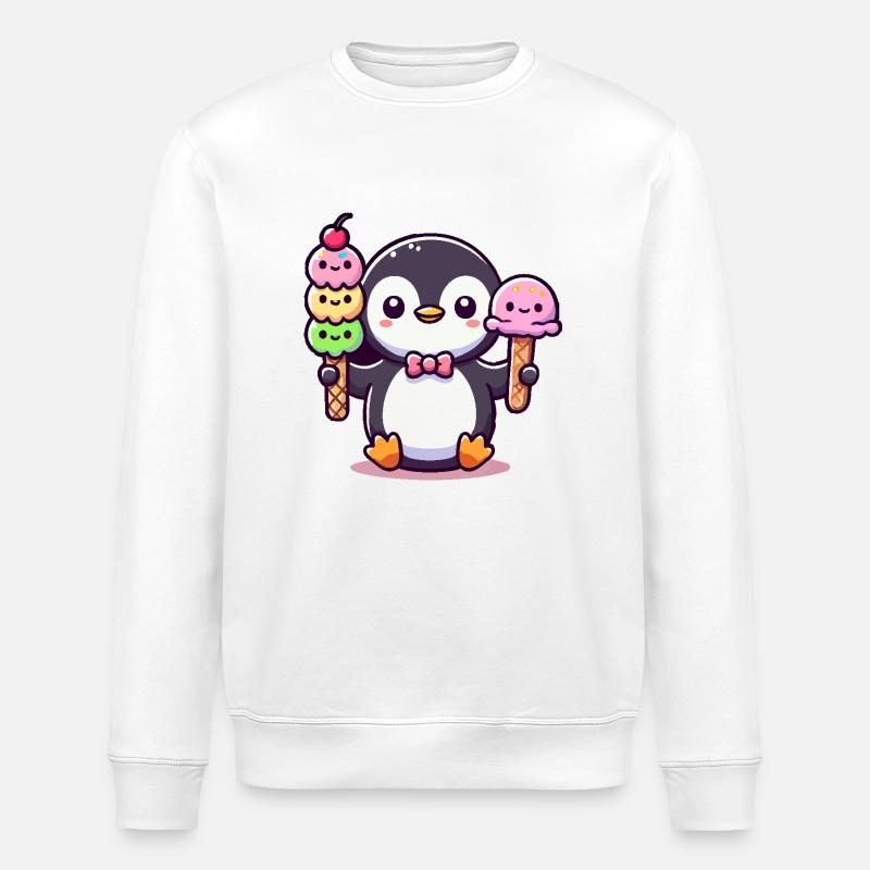 Pingouin avec glace - Sweat bio ROLLER Stanley/Stella Unisexe - blanc