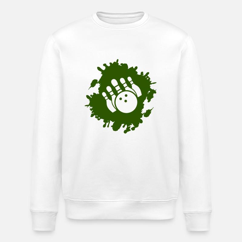 kegeln bowling klecks - Stanley/Stella Unisex Bio-Sweatshirt ROLLER - Weiß