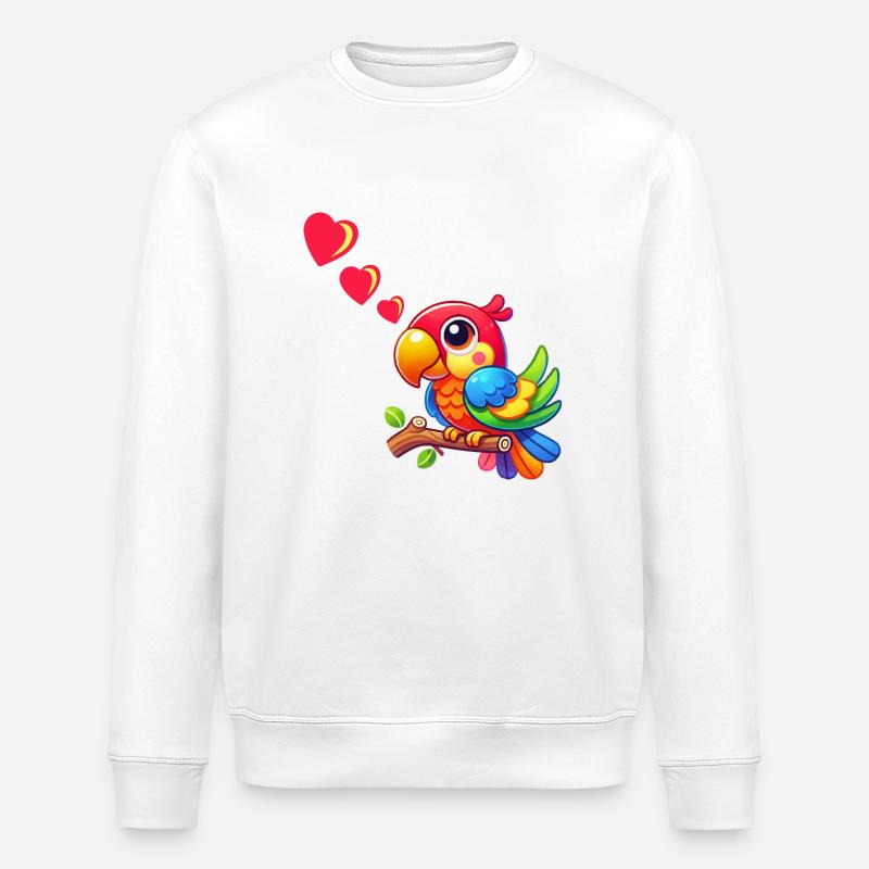 Papagei love - Stanley/Stella Unisex Bio-Sweatshirt ROLLER - Weiß