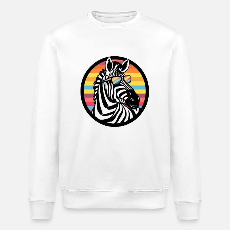 Zebra Comic Cool - Stanley/Stella ROLLER Unisex Organic Sweatshirt - white