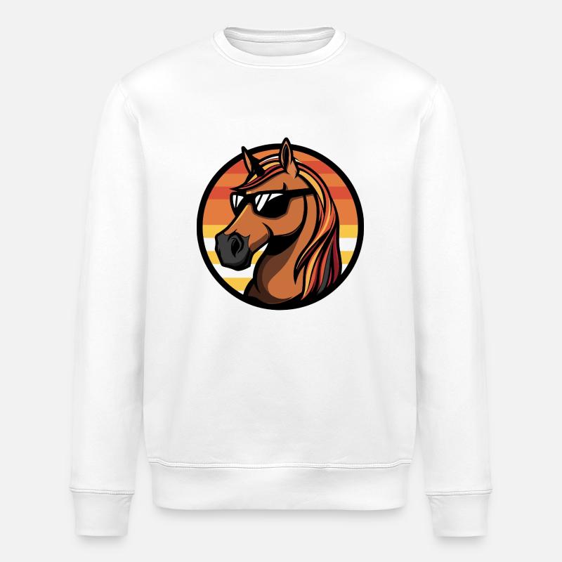 Cheval Bande dessinée cool - Sweat bio ROLLER Stanley/Stella Unisexe - blanc