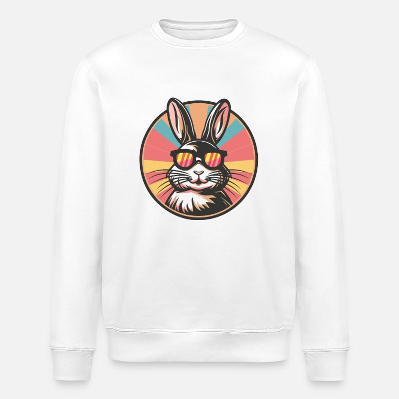 Bunny Comic Cool - Stanley/Stella ROLLER Unisex Organic Sweatshirt - white