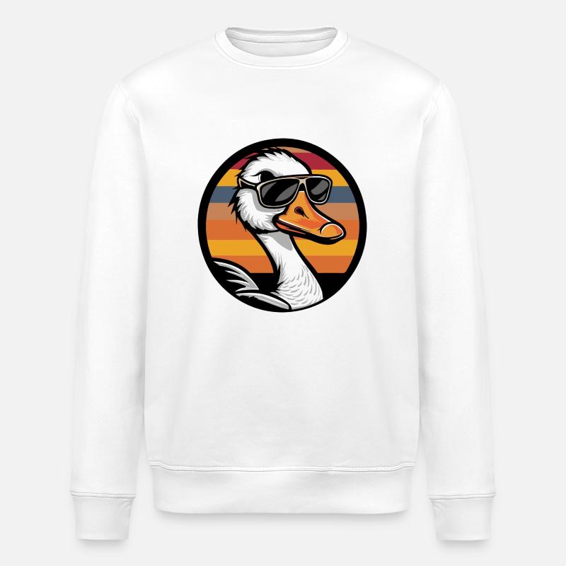 Goose Comic Cool - Stanley/Stella ROLLER Unisex Organic Sweatshirt - white