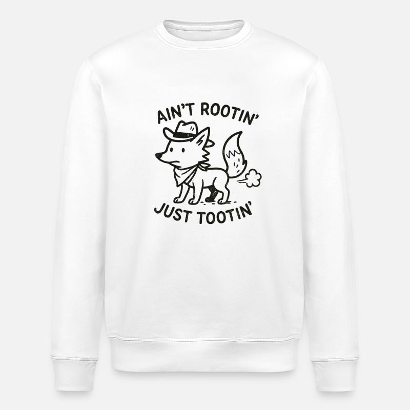 Rootin' Tootin Fox - Stanley/Stella ROLLER Unisex Organic Sweatshirt - white