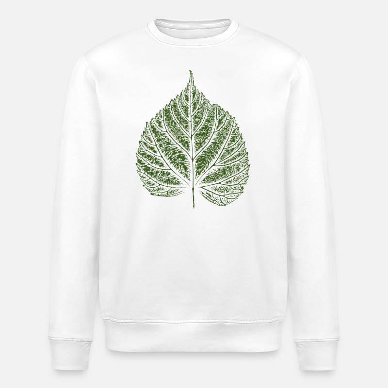 Blatt Linde / Lindenblatt - Stanley/Stella Unisex Bio-Sweatshirt ROLLER - Weiß