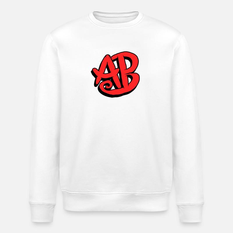 Graffiti Initials AB - Stanley/Stella ROLLER Unisex Organic Sweatshirt - white