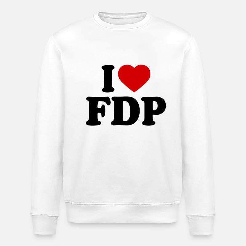 I love fdp - Stanley/Stella Unisex Bio-Sweatshirt ROLLER - Weiß