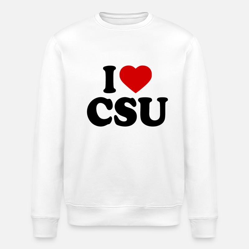 I love csu - Stanley/Stella ROLLER Unisex Organic Sweatshirt - white