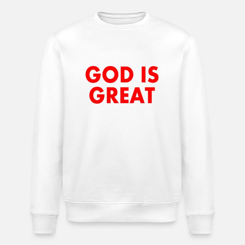 god is great - Ekologiczna bluza typu unisex Stanley/Stella ROLLER - biały