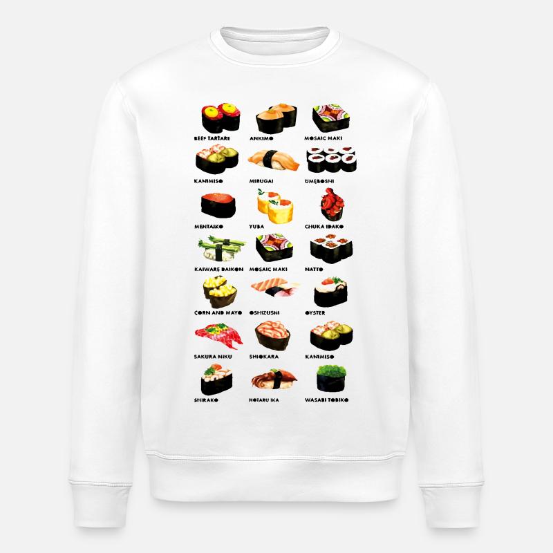 Dîner de sushis - Sweat bio ROLLER Stanley/Stella Unisexe - blanc