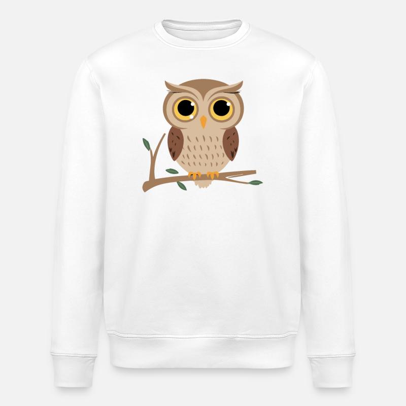 Nachteule Eule Eulen Vogel - Stanley/Stella Unisex Bio-Sweatshirt ROLLER - Weiß