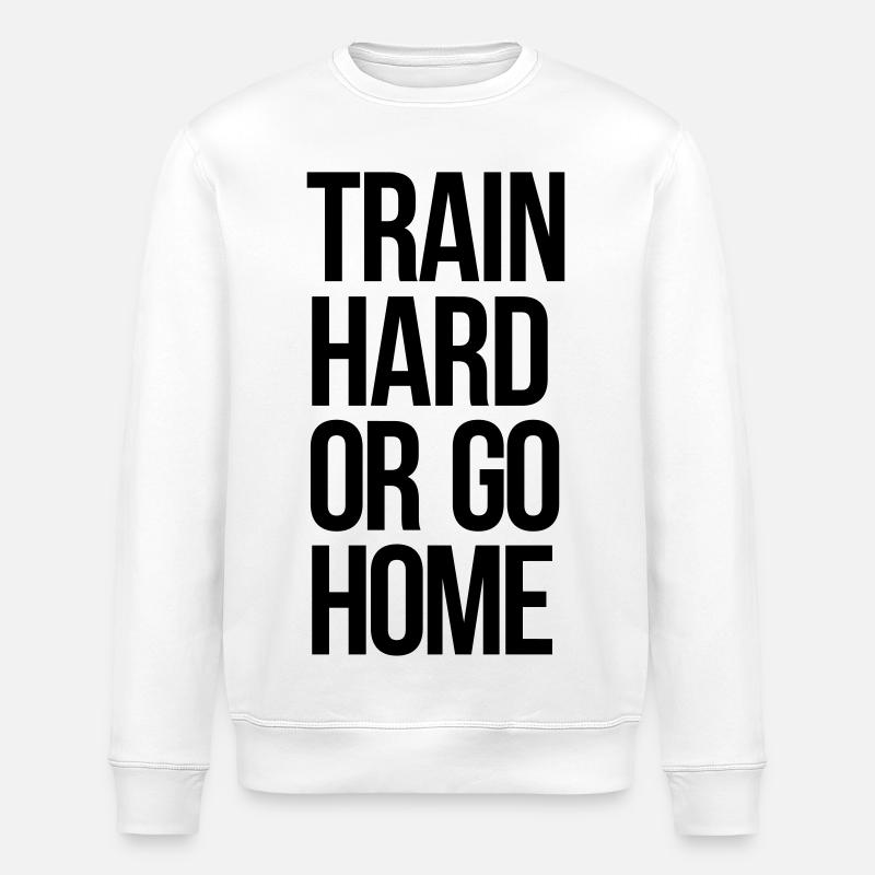 train hard - Stanley/Stella Unisex Bio-Sweatshirt ROLLER - Weiß