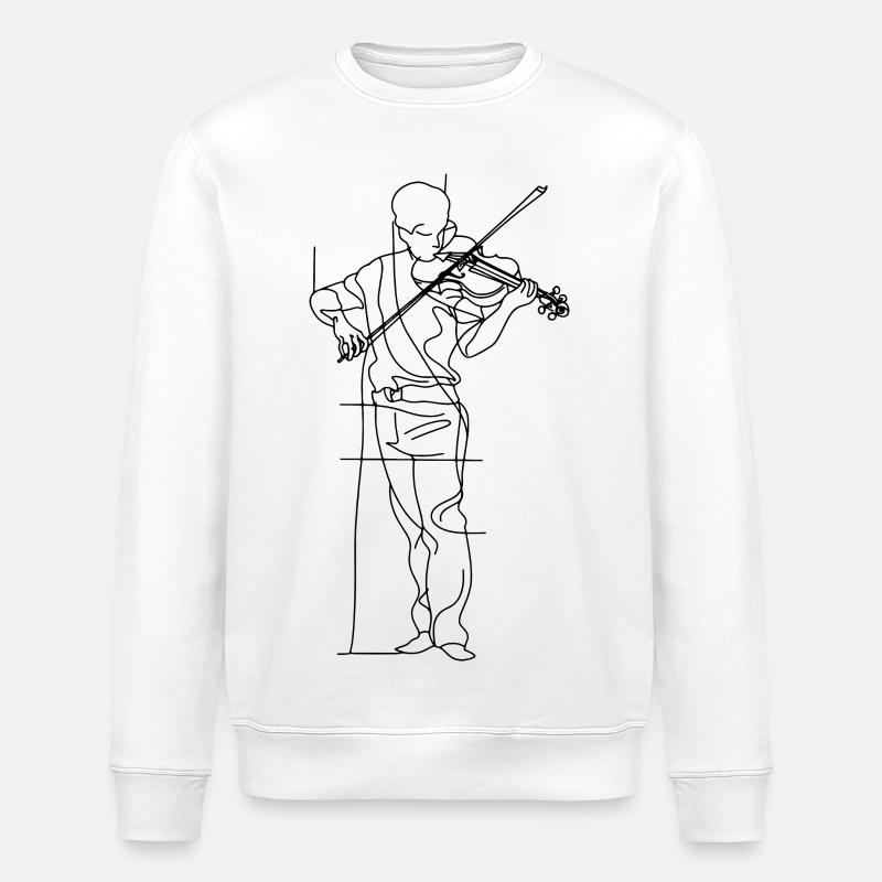 Violinist Skizze - Stanley/Stella Unisex Bio-Sweatshirt ROLLER - Weiß