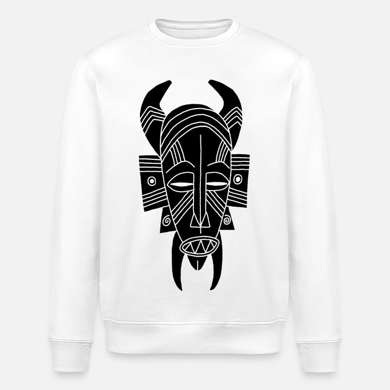 Afrikanischer schwarzer Dämon - Stanley/Stella Unisex Bio-Sweatshirt ROLLER - Weiß