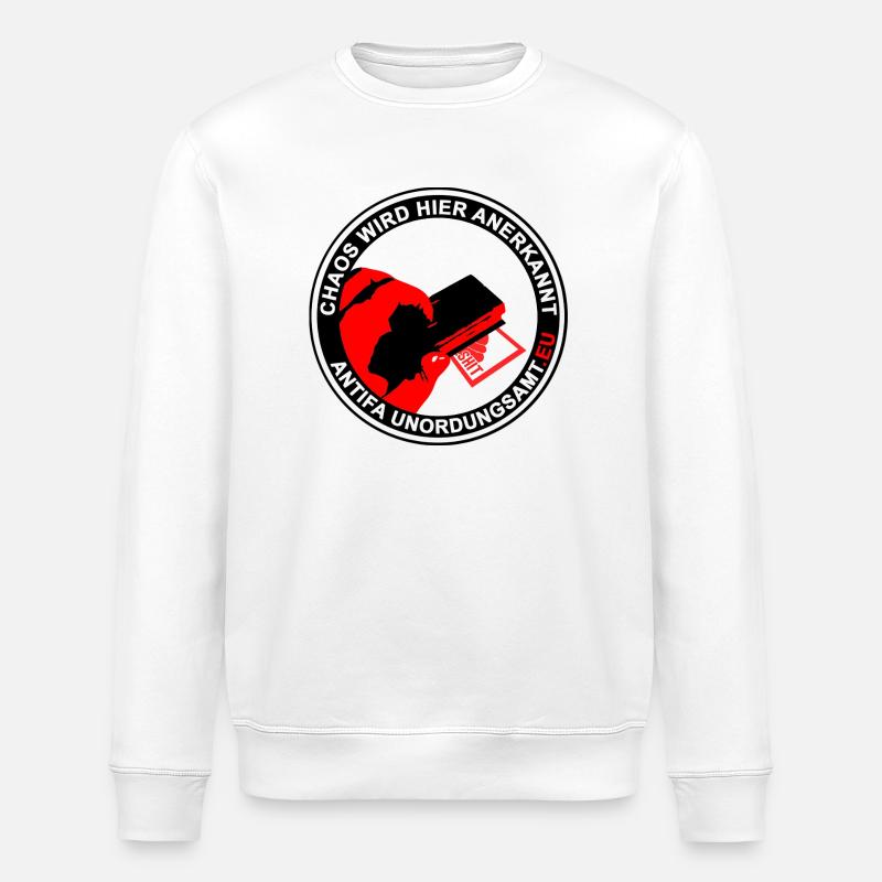 Antifa Disorder Office Stamp - Stanley/Stella ROLLER Unisex Organic Sweatshirt - white