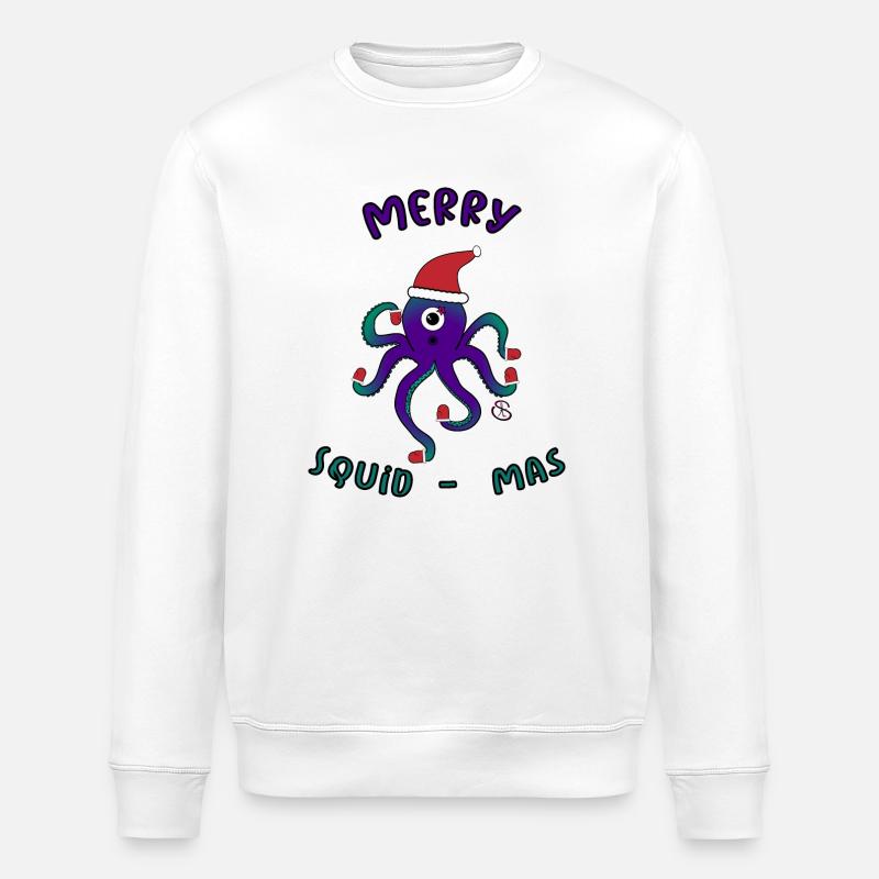 Merry Squid-Mas - Stanley/Stella Unisex Bio-Sweatshirt ROLLER - Weiß