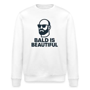 Männer Glatze Geschenkidee Bald Is Beautiful - Stanley/Stella Unisex Bio-Sweatshirt ROLLER - Weiß - Vorne - Nik (191cm)