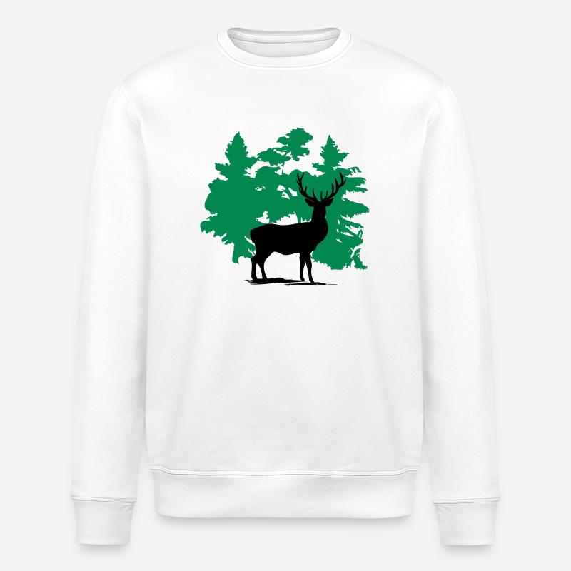 Hirsch - Deer - Stanley/Stella Unisex Bio-Sweatshirt ROLLER - Weiß