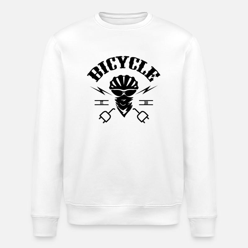 E Bike Gang - Stanley/Stella Unisex Bio-Sweatshirt ROLLER - Weiß