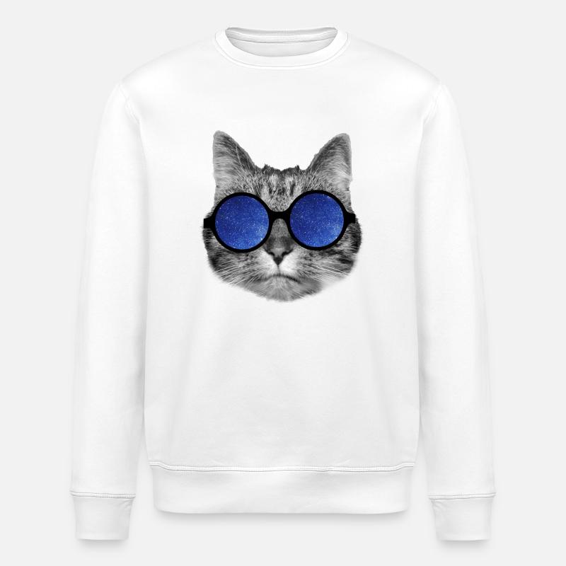 Galaxy cat - Stanley/Stella Unisex Bio-Sweatshirt ROLLER - Weiß