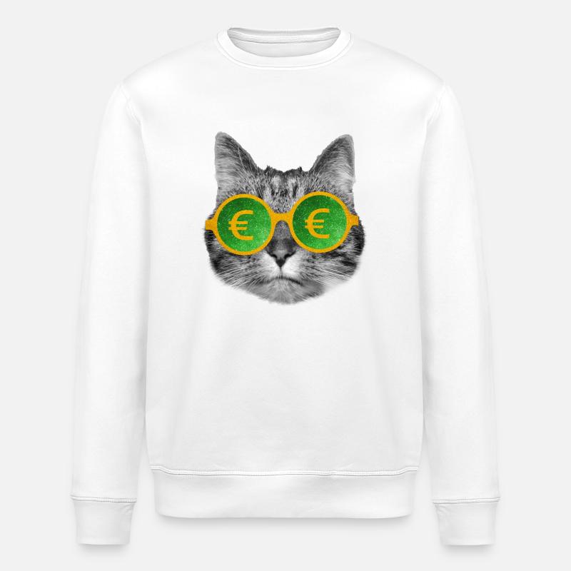 Lunettes d’argent pour chat - Sweat bio ROLLER Stanley/Stella Unisexe - blanc