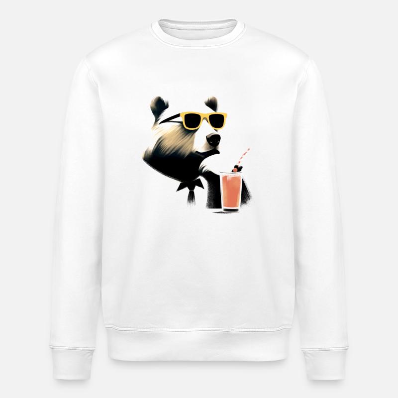 Cool Bear - Stanley/Stella ROLLER Unisex Organic Sweatshirt - white