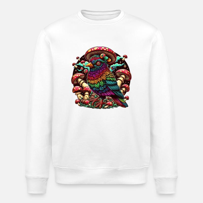 Psychedelische Eule - Stanley/Stella Unisex Bio-Sweatshirt ROLLER - Weiß