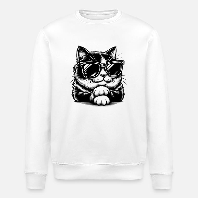 Chat mignon - Sweat bio ROLLER Stanley/Stella Unisexe - blanc