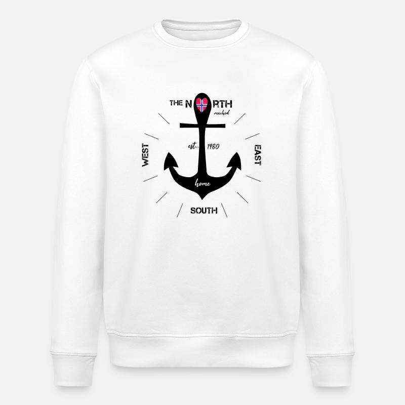 Anchor Norway black - Stanley/Stella ROLLER Unisex Organic Sweatshirt - white