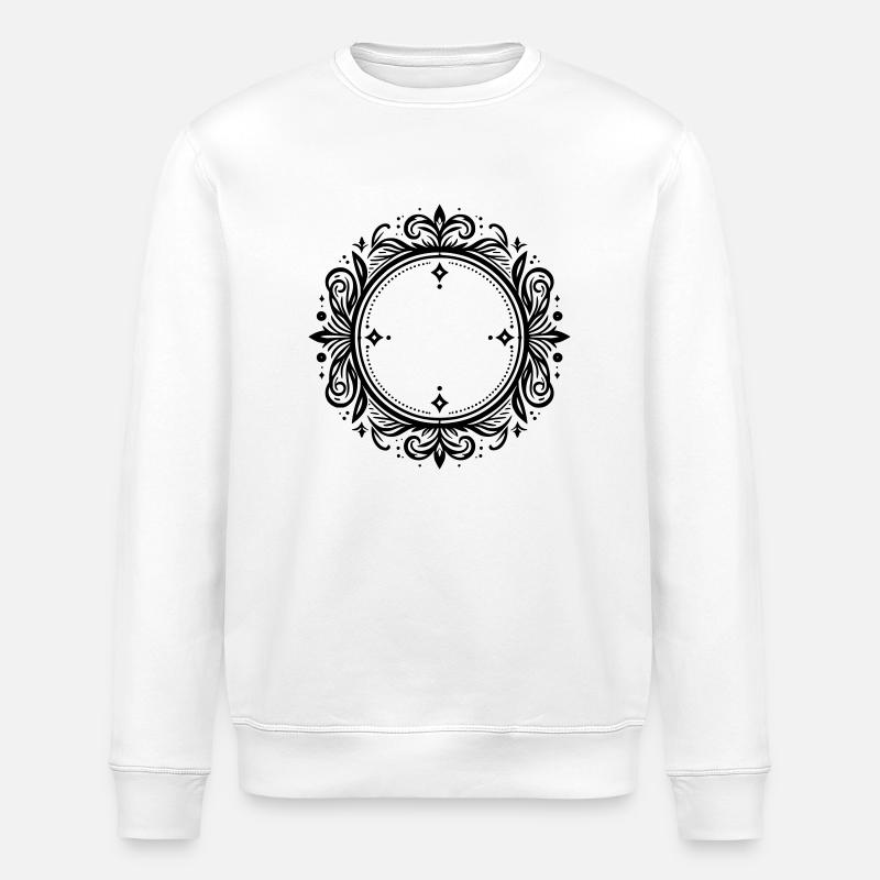 Cadre d’ornement rond - Sweat bio ROLLER Stanley/Stella Unisexe - blanc