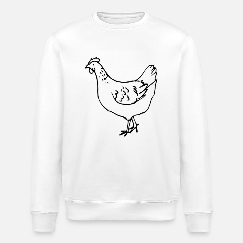Poulet - Poule - Sweat bio ROLLER Stanley/Stella Unisexe - blanc