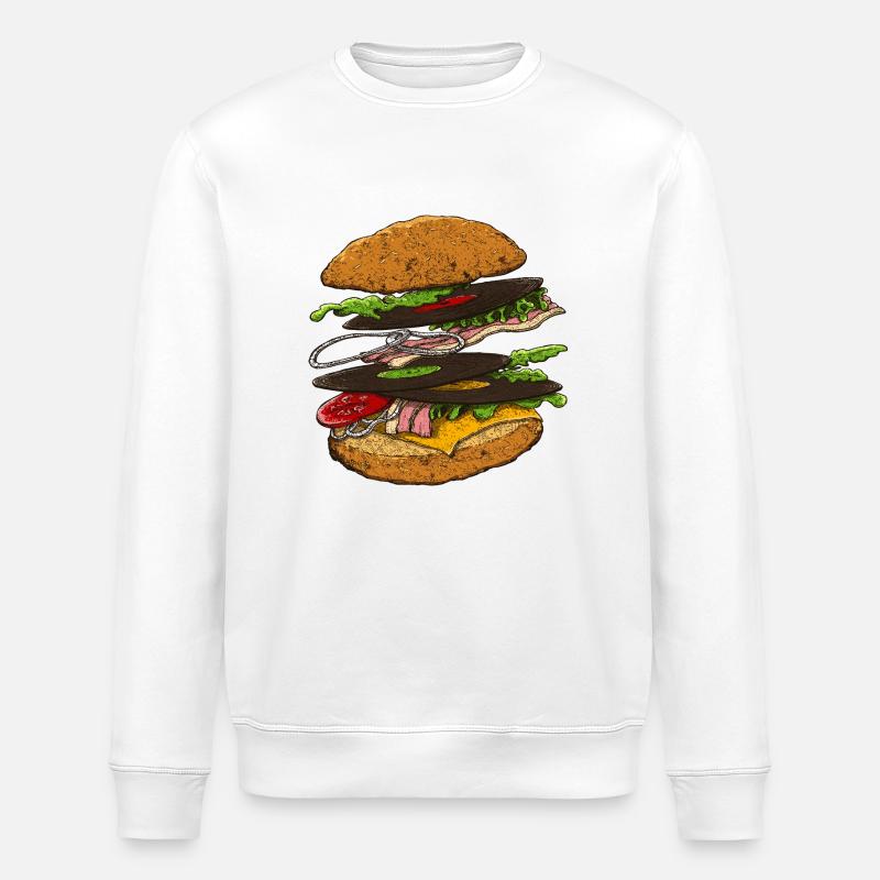 Hamburger - Sweat bio ROLLER Stanley/Stella Unisexe - blanc