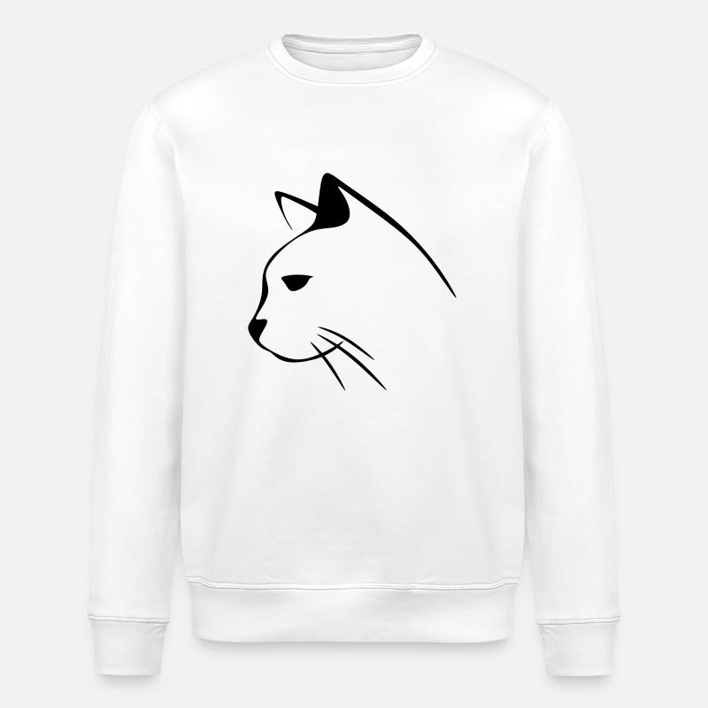 Katzengesicht - Stanley/Stella Unisex Bio-Sweatshirt ROLLER - Weiß