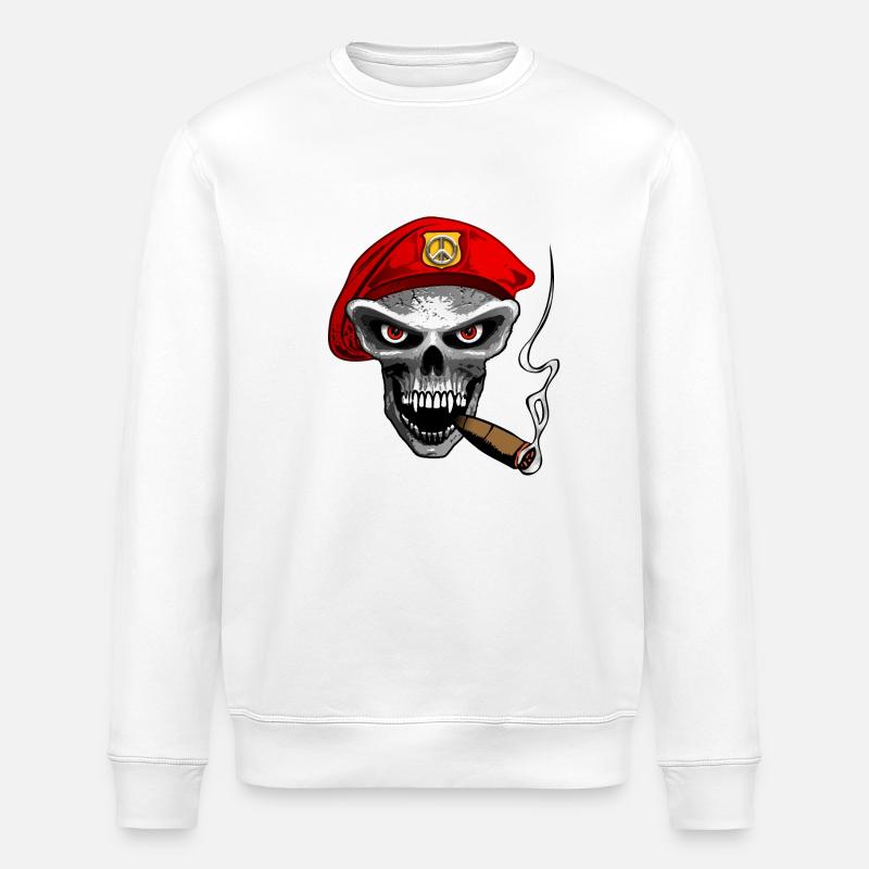 peace army skull - Sweat bio ROLLER Stanley/Stella Unisexe - blanc