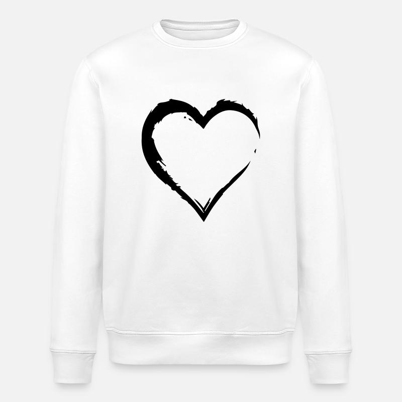 HEART - Stanley/Stella ROLLER Unisex Organic Sweatshirt - white