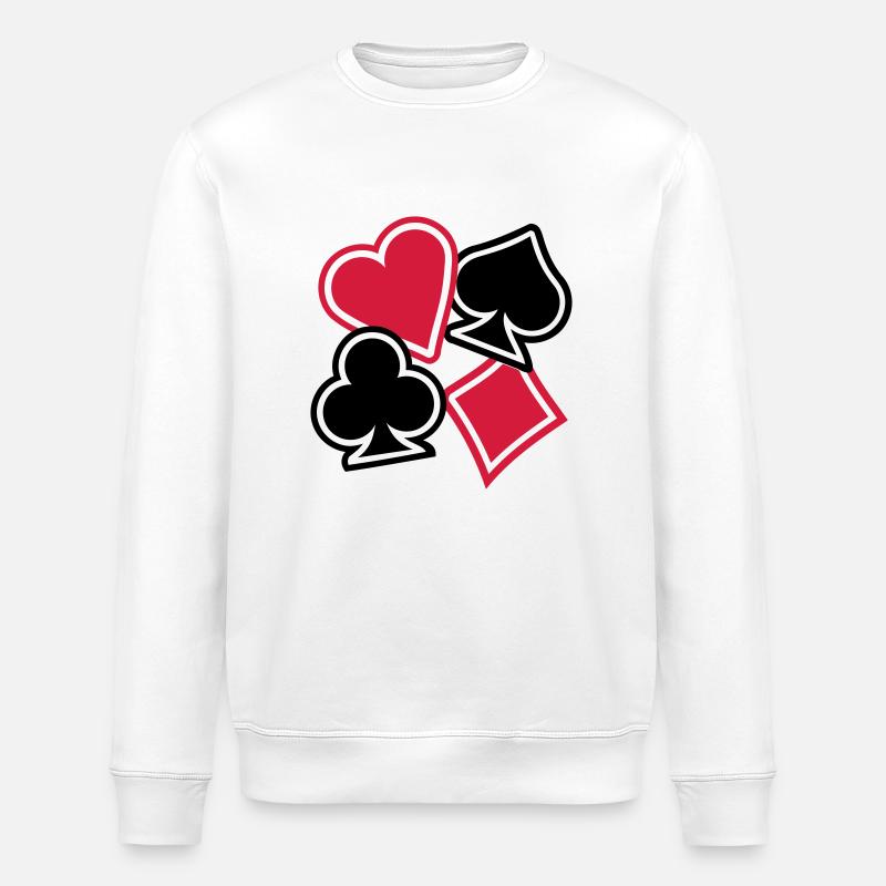 Poker - Stanley/Stella ROLLER Unisex Organic Sweatshirt - white