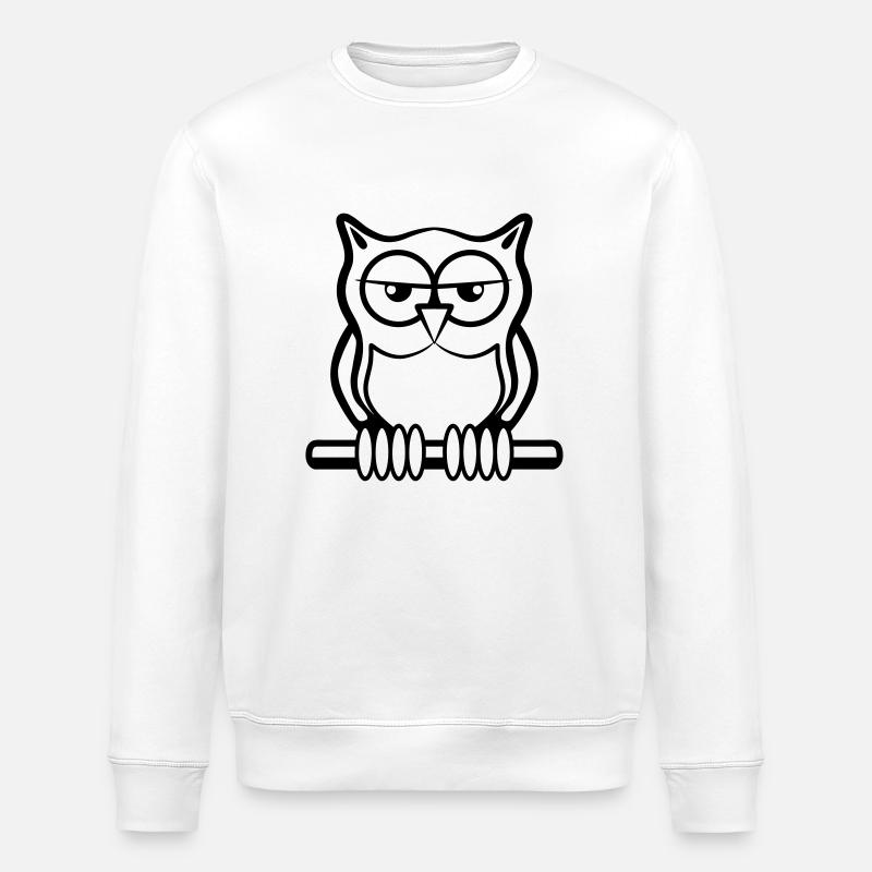 Nature de forêt oiseau chouette - Sweat bio ROLLER Stanley/Stella Unisexe - blanc