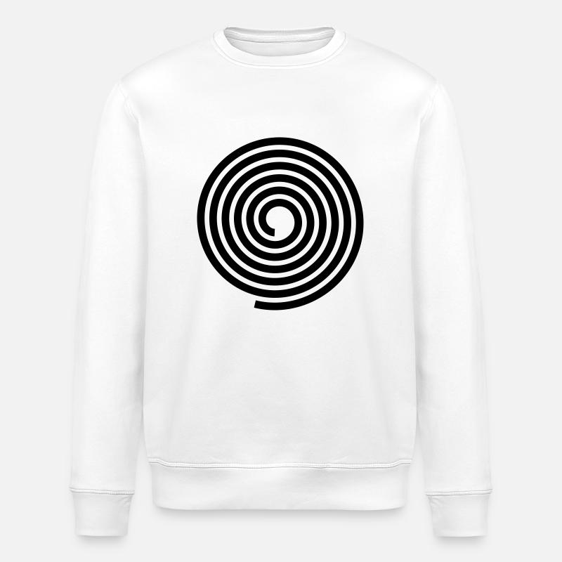 Spirals pattern vector template - Stanley/Stella ROLLER Unisex Organic Sweatshirt - white