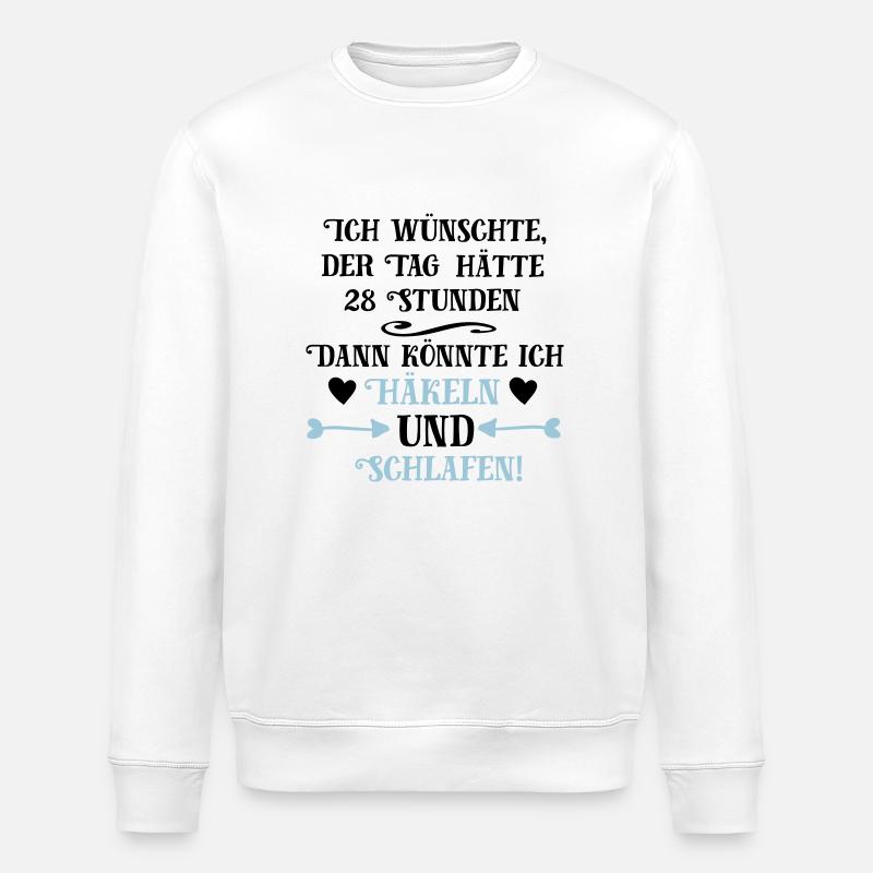 Häkeln und Schlafen Geschenk - Stanley/Stella Unisex Bio-Sweatshirt ROLLER - Weiß
