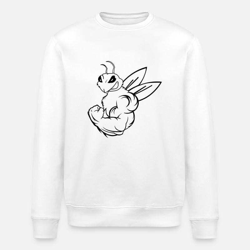 strong_bee_01 - Stanley/Stella ROLLER Unisex Organic Sweatshirt - white