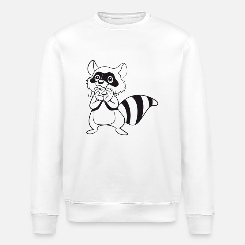Waschbär lachen lächeln - Stanley/Stella Unisex Bio-Sweatshirt ROLLER - Weiß