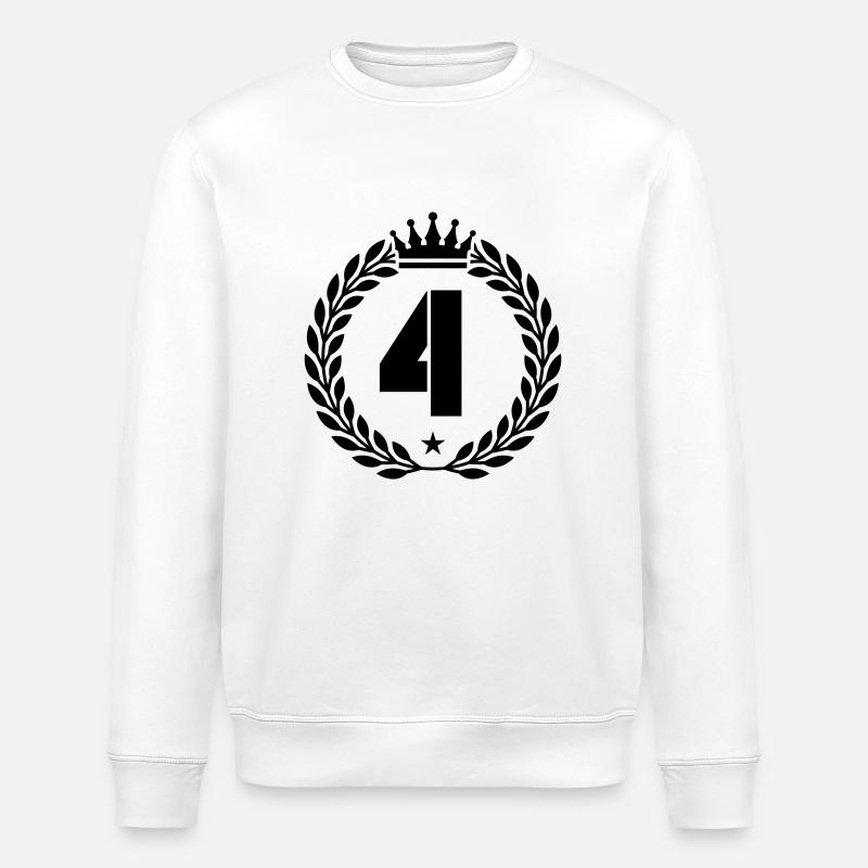 4 crown - Stanley/Stella ROLLER Unisex Organic Sweatshirt - white