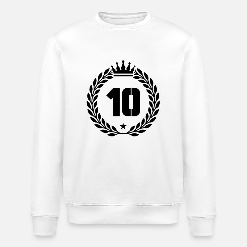 10 crown - Stanley/Stella ROLLER Unisex Organic Sweatshirt - white