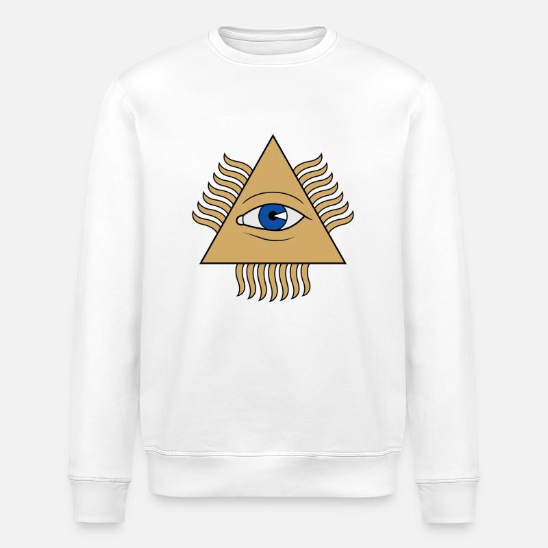 Øje pyramide - Stanley/Stella økologisk unisex-sweatshirt ROLLER - hvid