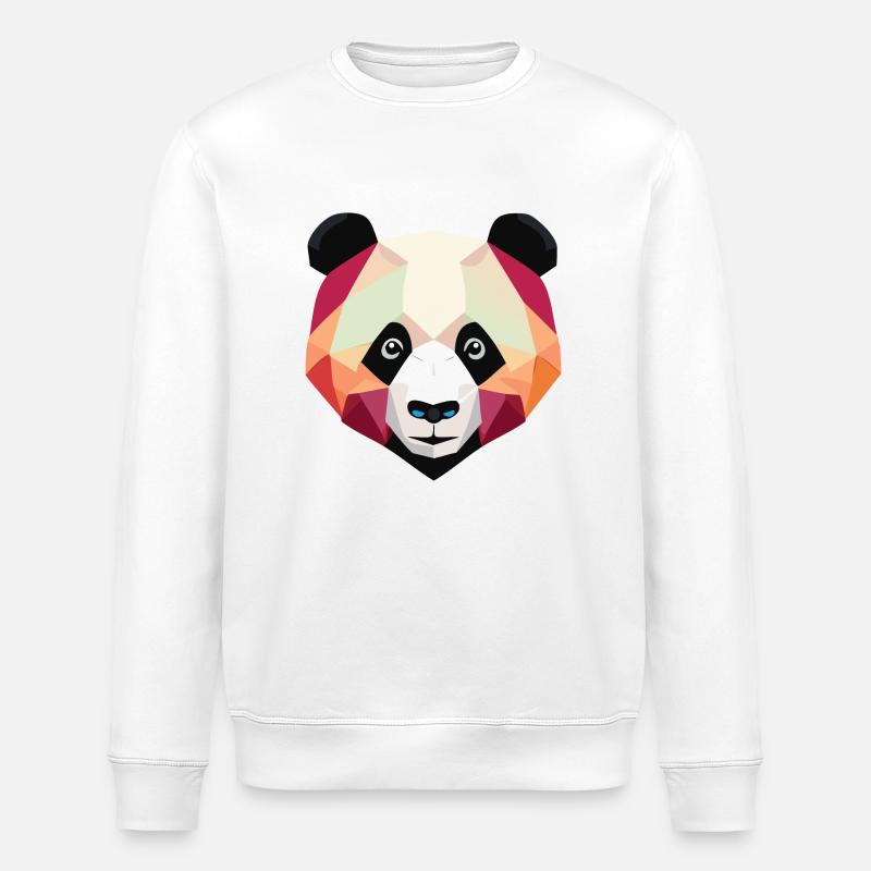 Panda Low Poly - Stanley/Stella ROLLER Unisex Organic Sweatshirt - white
